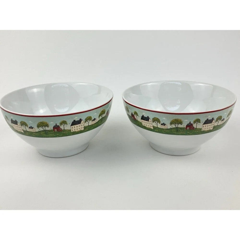 Warren Kimble Country Life Folk Brandon House Sakura Dish Set VTG